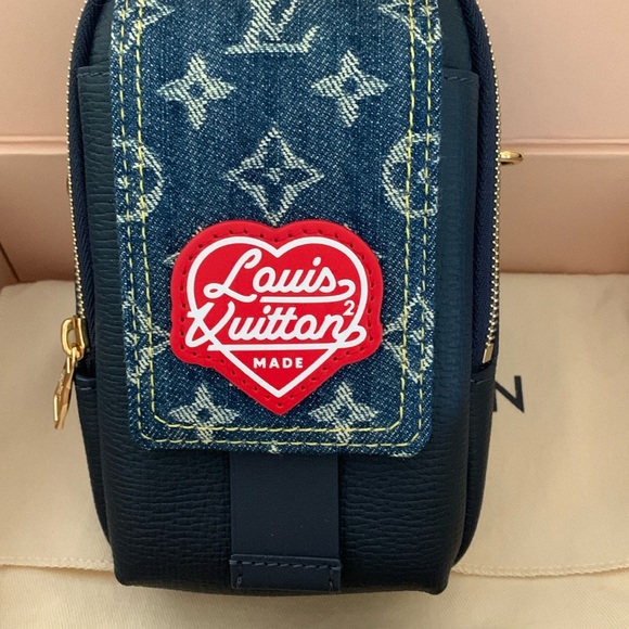 NWT Louis Vuitton Denim & Leather Double Phone Pouch - Picture 8 of 16